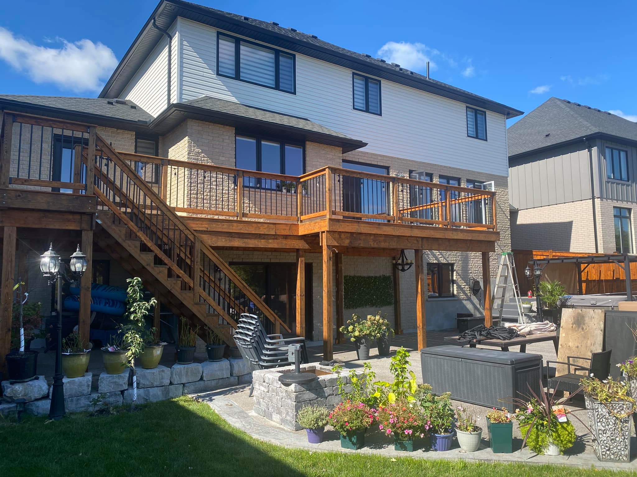 Complete backyard deck transformation in Pickering